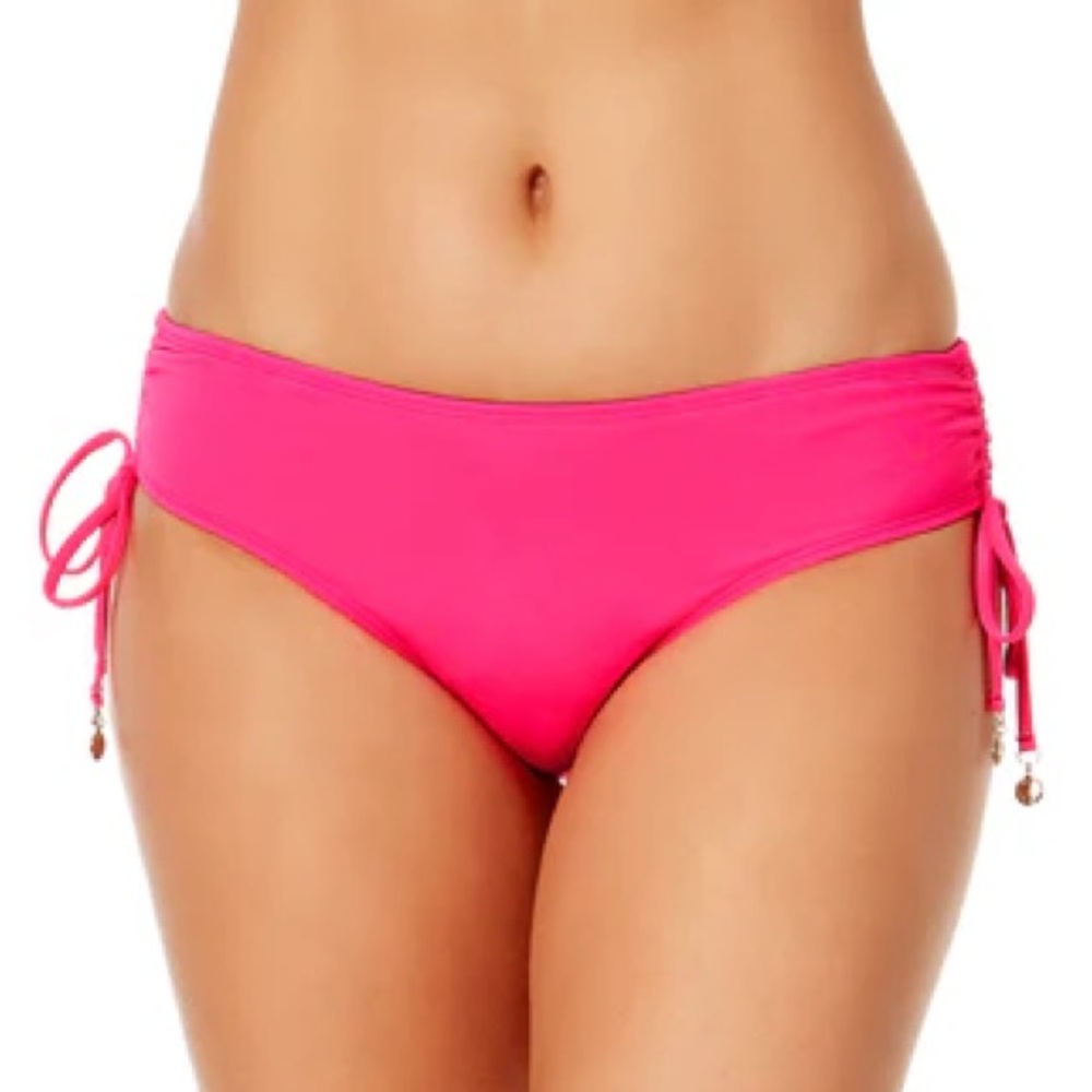 ANNE COLE pink Live in Color Side Tie Bikini Swim Bottom size medium NWT